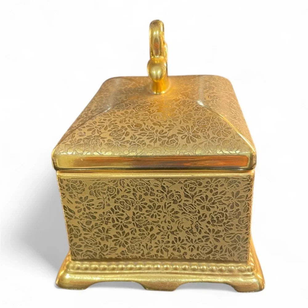 Vintage Le Mieux China 24K Gold & Platinum Trinket Box – Gift Ready